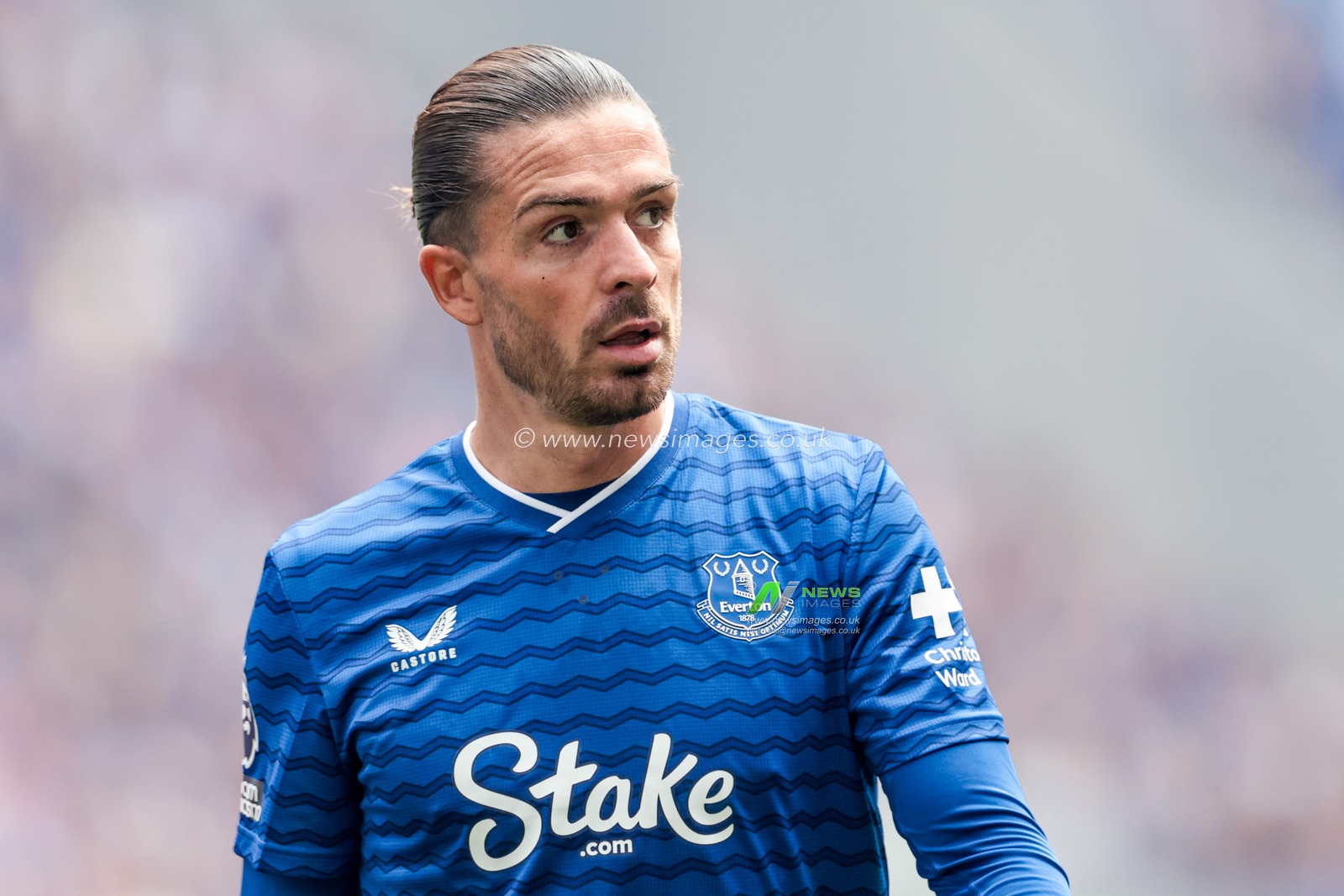 Jack Grealish of Everton looks on during the Premier League match Everton vs Brighton and Hove Albion at Hill Dickinson Stadium, Liverpool, United Kingdom, 24th August 2025

(Photo by Mark Cosgrove/News Images)
