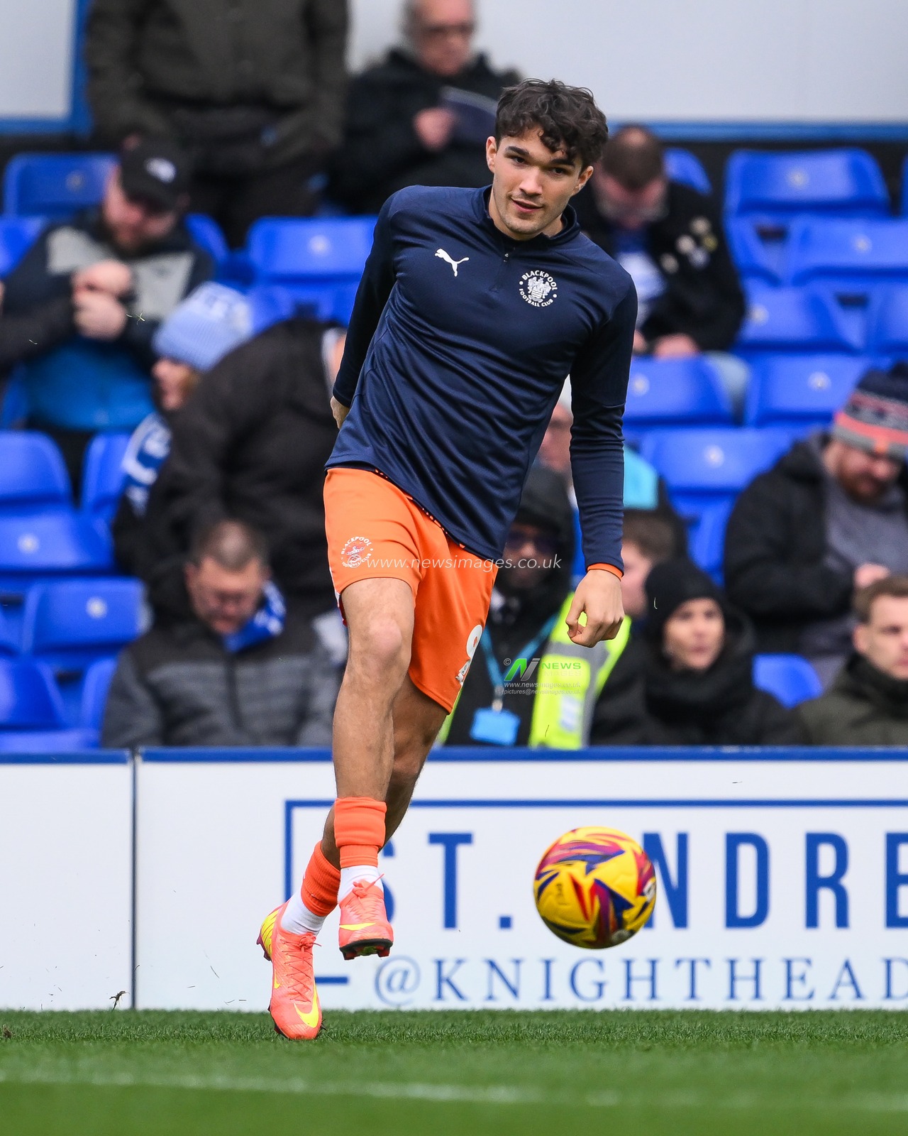 Kyle Joseph of Blackpool during the pre-game warmup ahead of the Sky Bet League 1 match Birmingham City vs Blackpool at St. Andrew's @ Knighthead Park, Birmingham, United Kingdom, 29th December 2024

(Photo by Craig Thomas/News Images)