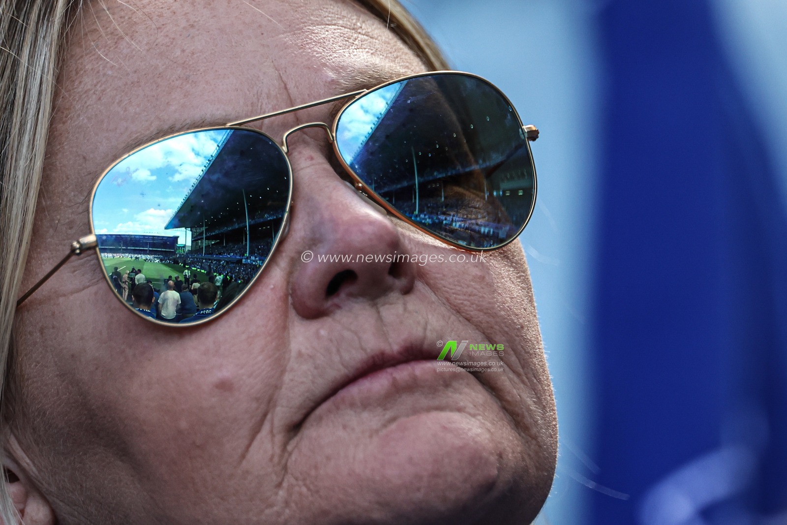 Refection of Goodison Park in Everton fans ray bands celebrating the legacy and leaving Goodison Park after the Premier League match Everton vs Southampton at Goodison Park, Liverpool, United Kingdom, 18th May 2025

(Photo by Mark Cosgrove/News Images)