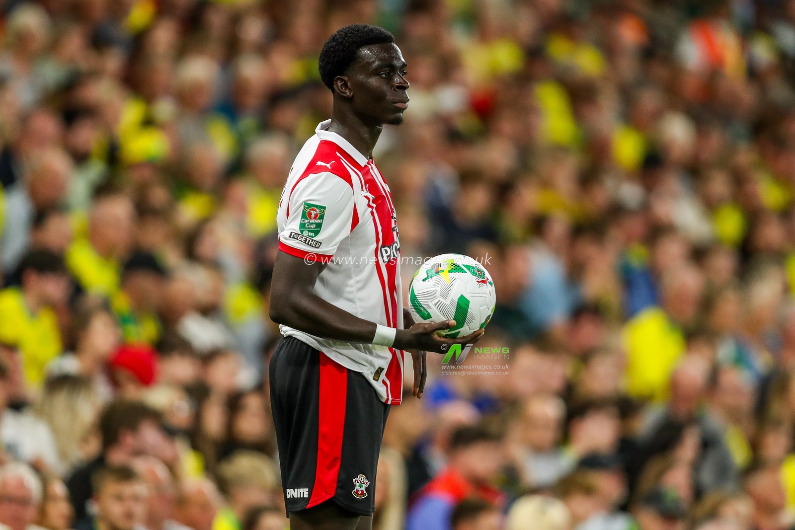 Joshua Quarshie of Southampton in action during the Carabao Cup match Norwich City vs Southampton at Carrow Road, Norwich, United Kingdom, 26th August 2025

(Photo by Izzy Poles/News Images)