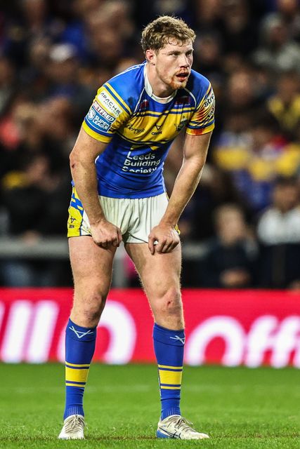 Morgan Gannon of Leeds Rhinos during the Betfred Super League round 26 match Leeds Rhinos vs Catalans Dragons at Headingley Stadium, Leeds, United Kingdom, 11th September 2025

(Photo by Alfie Cosgrove/News Images)
