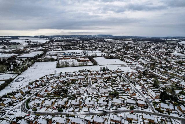 Aerial views of Newport, Shropshire, after Storm Goretti caused disruption across the area, Newport, Telford and Wrekin, United Kingdom, January 9, 2026.

(Photo by Euan Manning/News Images)

*** GER AUT SUI OUT ***