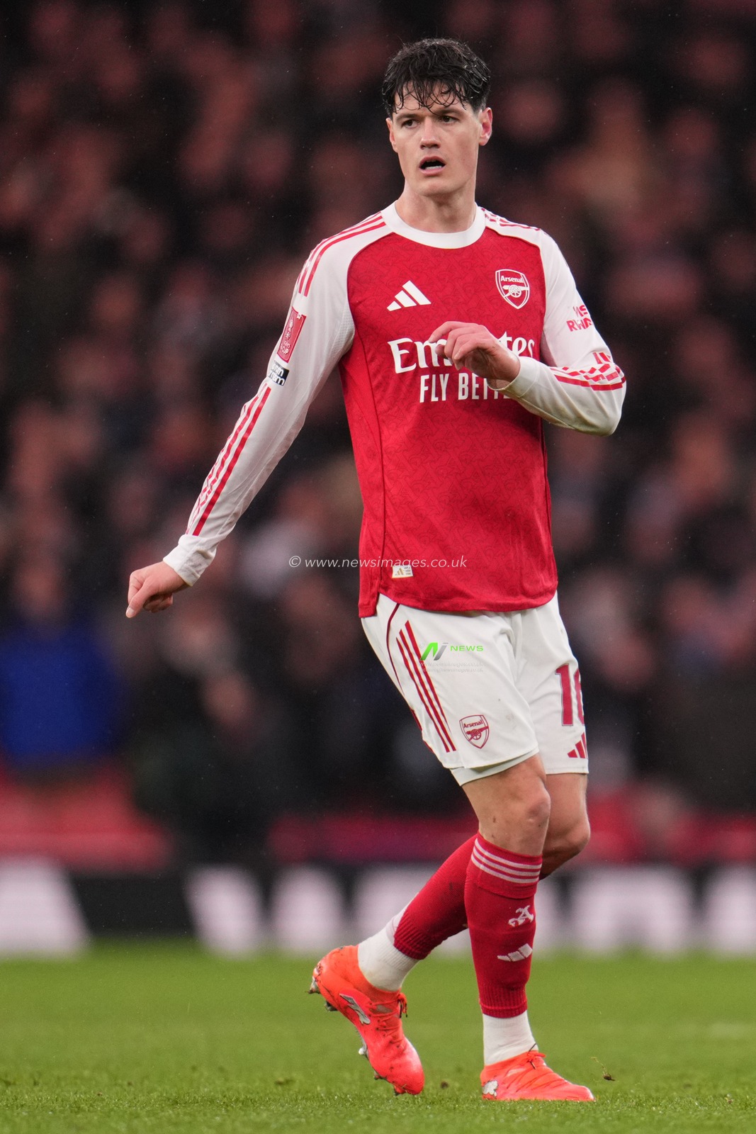 Christian Norgaard of Arsenal during the Emirates FA Cup 4th round match Arsenal vs Wigan Athletic at Emirates, London, United Kingdom on 15 February 2026

(Photo by Harvey Murphy/News Images)
