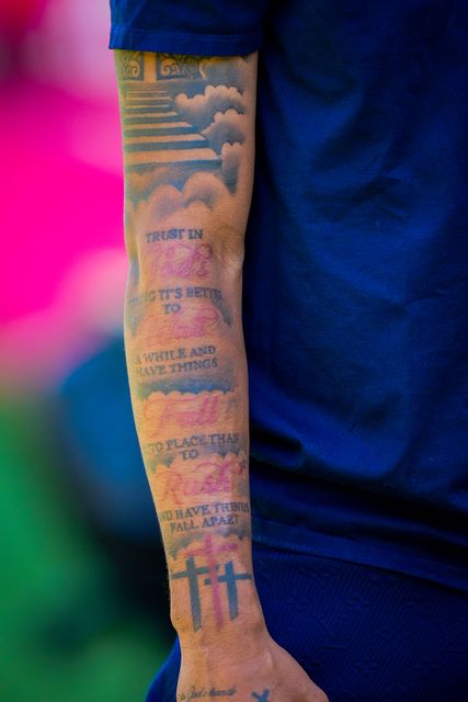 Eli Junior Kroupi of Bournemouth tattoos during the Premier League match Nottingham Forest vs Bournemouth at City Ground, Nottingham, United Kingdom on 24 May 2026

(Photo by Maynard Manyowa/News Images)