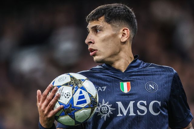 Mathías Olivera of Napoli during the UEFA Champions League 2025/26 Phase MD1 Manchester City vs Napoli League at The City of Manchester Stadium, Manchester, United Kingdom, 18th September 2025

(Photo by Alfie Cosgrove/News Images)