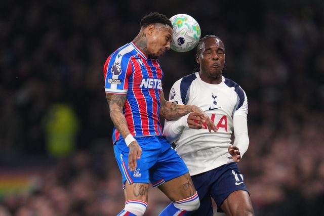 Nathaniel Clyne of Crystal Palace and Mathys Tel of Tottenham Hotspur battle during the Premier League match Tottenham Hotspur vs Crystal Palace at Tottenham Hotspur Stadium, London, United Kingdom on 05 March 2026

(Photo by Harvey Murphy/News Images)