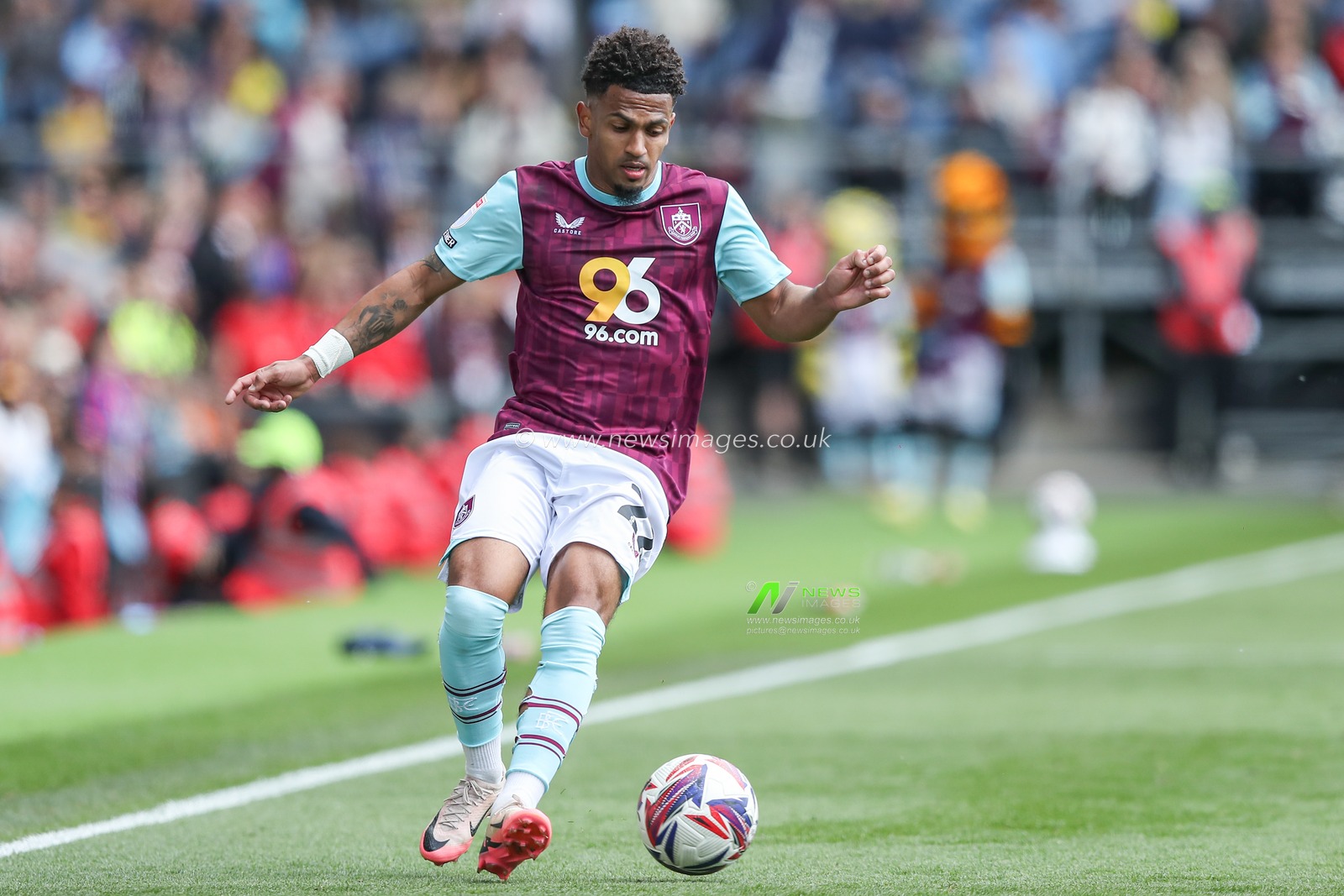 Marcus Edwards of Burnley with ball at his feet during the Sky Bet Championship match Burnley vs Millwall at Turf Moor, Burnley, United Kingdom, 3rd May 2025

(Photo by Jorge Horsted/News Images)