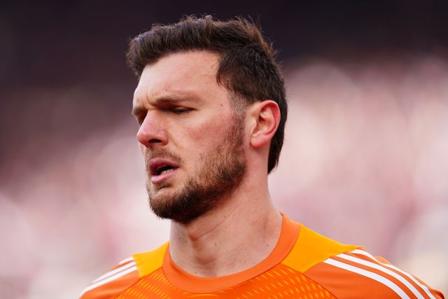 Leeds United goalkeeper Lucas Perri during the Emirates FA Cup Quarter-Final match West Ham United vs Leeds United at London Stadium, London, United Kingdom on 04 April 2026

(Photo by Harvey Murphy/News Images)