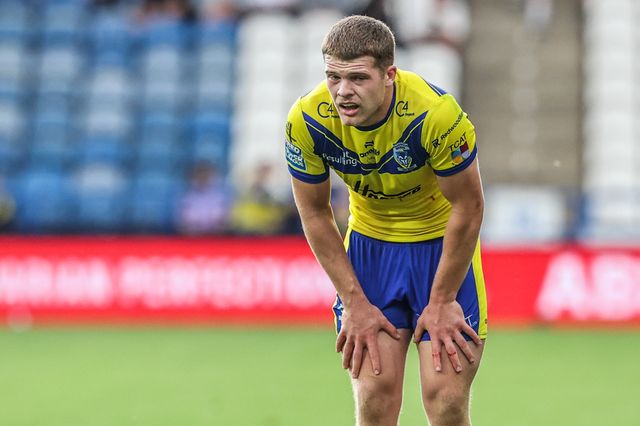 Jake Thewlis of Warrington Wolves during the Betfred Super League Round 23 match Huddersfield Giants vs Warrington Wolves at Accu Stadium, Huddersfield, United Kingdom, 24th August 2025

(Photo by Alfie Cosgrove/News Images)