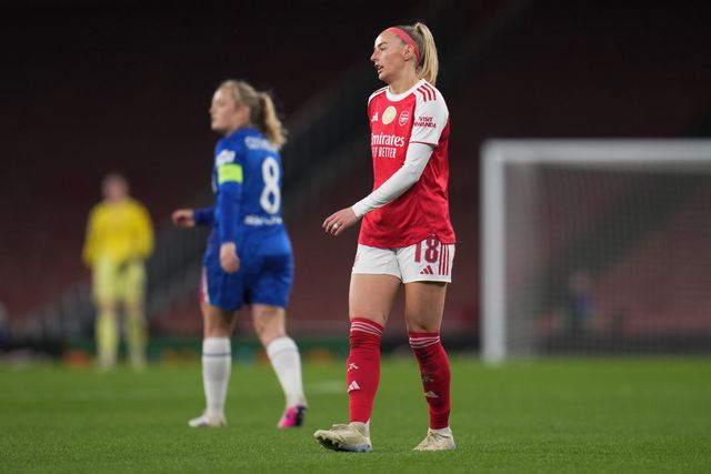 Chloe Kelly of Arsenal during the UEFA Women's Champions League Quarter-finals match Arsenal vs Chelsea at Arsenal Stadium, London, United Kingdom on 24 March 2026

(Photo by Harvey Murphy/News Images)
