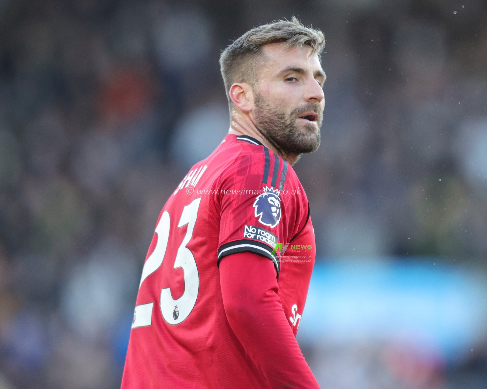 Luke Shaw of Manchester United during the Premier League match Leeds United vs Manchester United at Elland Road, Leeds, United Kingdom, 4th January 2026

(Photo by Richard Bierton/News Images)

*** GER AUT SUI OUT ***