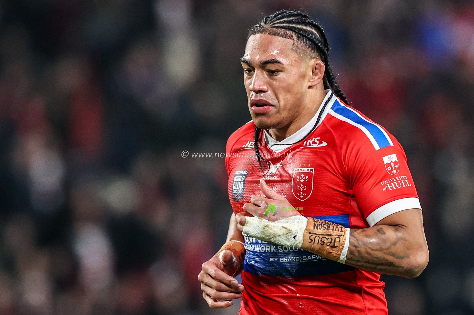 Tom Amone of Hull KR during the World Club Challenge 2026 match Hull KR vs Brisbane Broncos at MKM Stadium, Hull, United Kingdom on 19 February 2026

(Photo by Alfie Cosgrove/News Images)