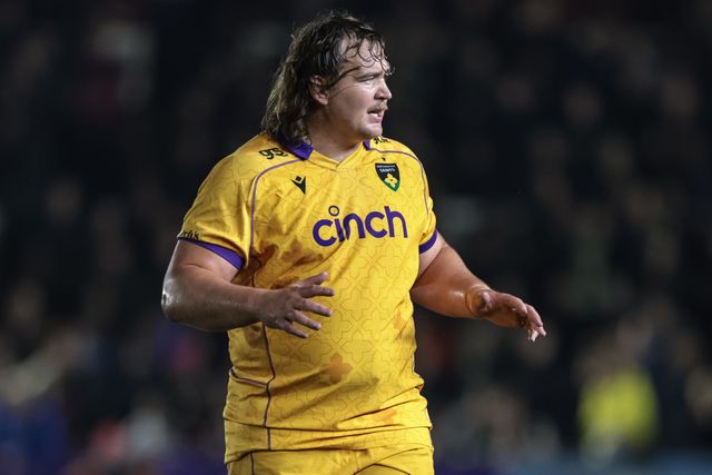JJ van der Mescht of Northampton Saints during the Gallagher Premiership match Newcastle Red Bulls vs Northampton Saints at Kingston Park, Newcastle, United Kingdom, 17th October 2025

(Photo by Mark Cosgrove/News Images)