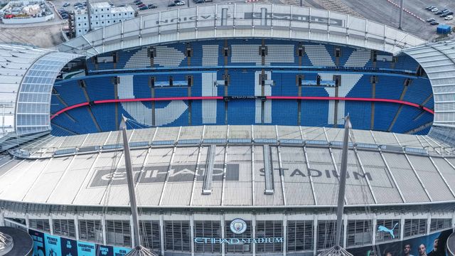 An aerial view of The Etihad Stadium during the Premier League match Manchester City vs Arsenal at Etihad Stadium, Manchester, United Kingdom on 19 April 2026

(Photo by Mark Cosgrove/News Images)