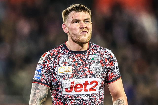 Keanan Brand of Leigh Leopards during the Betfred Super League match Leigh Leopards vs Catalans Dragons at Leigh Sports Village, Leigh, United Kingdom on 06 March 2026

(Photo by Alfie Cosgrove/News Images)