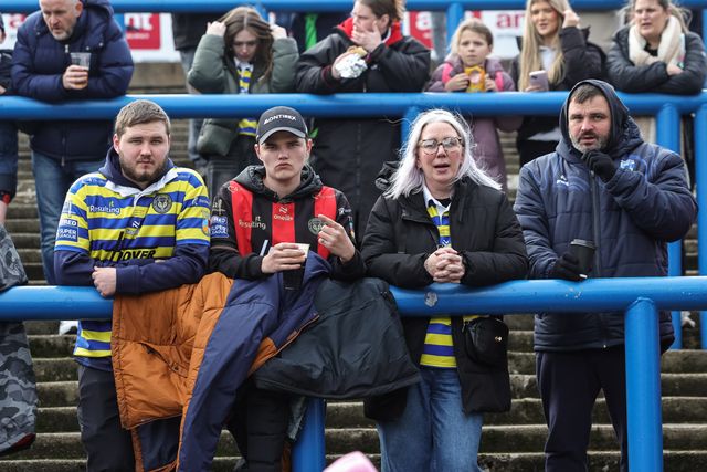 The traveling Warrington fans ahead of kickoff during the Betfred Super League round 6 match Leeds Rhinos vs Warrington Wolves at AMT Headingley Stadium, Leeds, United Kingdom on 29 March 2026

(Photo by Mark Cosgrove/News Images)