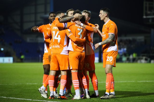 Dom Ballard of Blackpool celebrates his goal to make it 0-1 during the Sky Bet League 1 match Bristol Rovers vs Blackpool at Memorial Stadium, Bristol, United Kingdom, 26th November 2024

(Photo by Gareth Evans/News Images)
