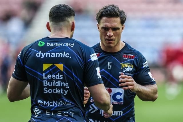 Brodie Croft of Leeds Rhinos in the pre-game warm up during the Betfred Super League round 11 match Wigan Warriors vs Leeds Rhinos at The Brick Community Stadium, Wigan, United Kingdom on 15 May 2026

(Photo by Alfie Cosgrove/News Images)