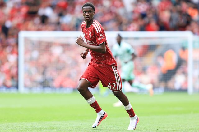 Trey Nyoni of Liverpool during the pre-season friendly match Liverpool vs Monaco at Anfield, Liverpool, United Kingdom on 09 August 2026

(Photo by Jorge Horsted/News Images)