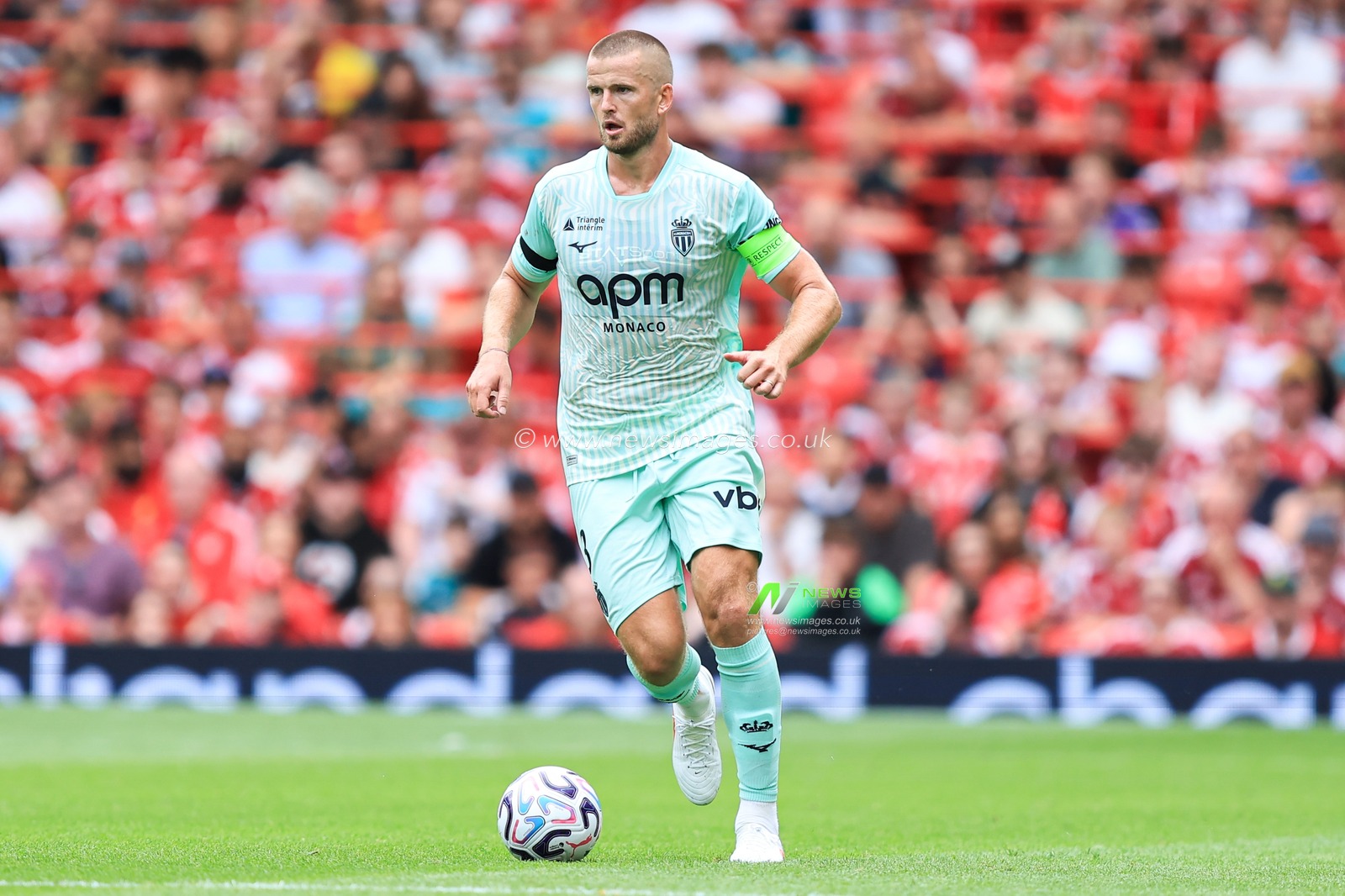 Eric Dier of Monaco with ball at his feet during the pre-season friendly match Liverpool vs Monaco at Anfield, Liverpool, United Kingdom on 09 August 2026

(Photo by Jorge Horsted/News Images)