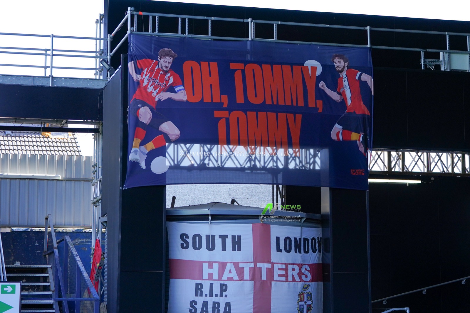 Luton town banner ahead of the Sky Bet Championship match Luton Town vs Leeds United at Kenilworth Road, Luton, United Kingdom, 5th April 2025

(Photo by Harvey Murphy/News Images)