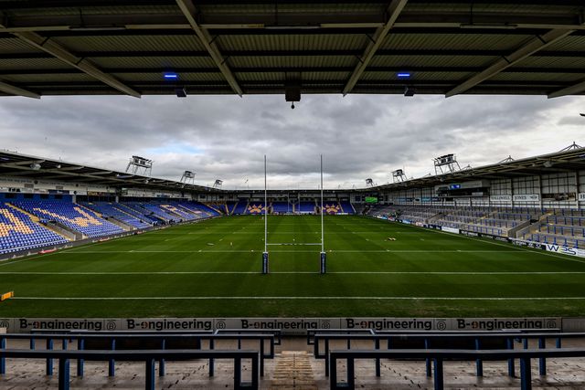 A general view of Halliwell Jones Stadium ahead of the Betfred Super League round 7 match Warrington Wolves vs Leigh Leopards at The Halliwell Jones Stadium, Warrington, United Kingdom on 04 April 2026

(Photo by Alfie Cosgrove/News Images)