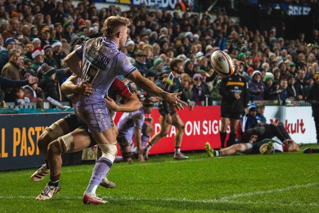 Charlie Atkinson of Gloucester Rugby during the Gallagher Premiership match Leicester Tigers vs Gloucester Rugby at Mattioli Woods Welford Road Stadium, Leicester, United Kingdom, 19th December 2025

(Photo by Craig Evans/News Images)

*** GER AUT SUI OUT ***