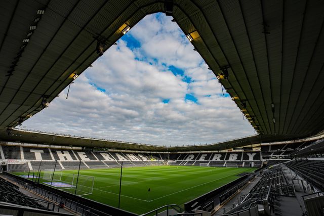 A general view of the pitch and stands during the Sky Bet Championship match Derby County vs West Bromwich Albion at Pride Park Stadium, Derby, United Kingdom on 09 September 2026

(Photo by Maynard Manyowa/News Images)