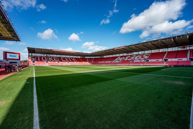 A general view of the pitch and stands during the Sky Bet Championship match Stoke City vs Blackburn Rovers at Bet365 Stadium, Stoke On Trent, United Kingdom on 11 April 2026

(Photo by Maynard Manyowa/News Images)
