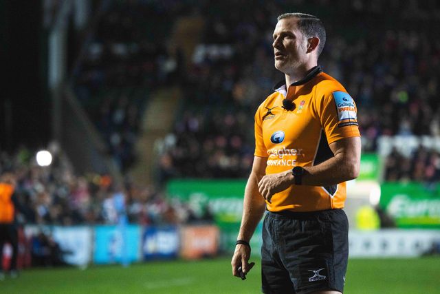 Karl Dickinson during the Gallagher Premiership match Leicester Tigers vs Gloucester Rugby at Mattioli Woods Welford Road Stadium, Leicester, United Kingdom, 19th December 2025

(Photo by Craig Evans/News Images)

*** GER AUT SUI OUT ***