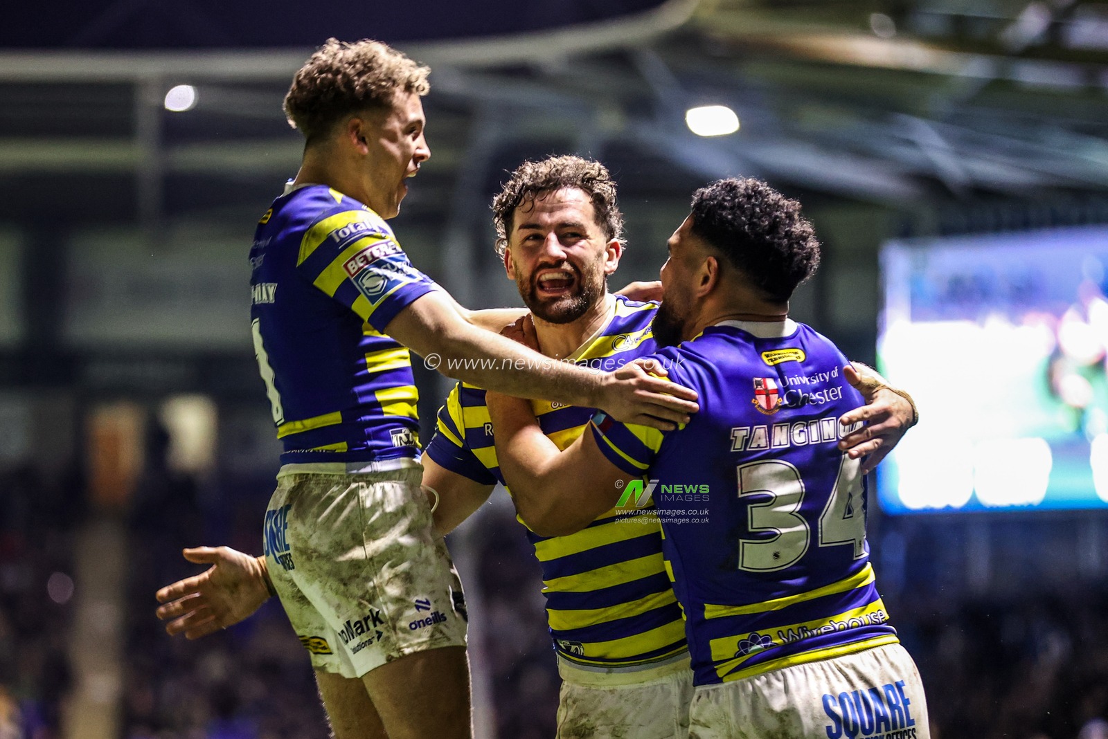 Toby King of Warrington Wolves celebrates his try during the Betfred Super League Round 3 match Warrington Wolves vs Wakefield Trinity at The Halliwell Jones Stadium, Warrington, United Kingdom on 28 February 2026

(Photo by Alfie Cosgrove/News Images)