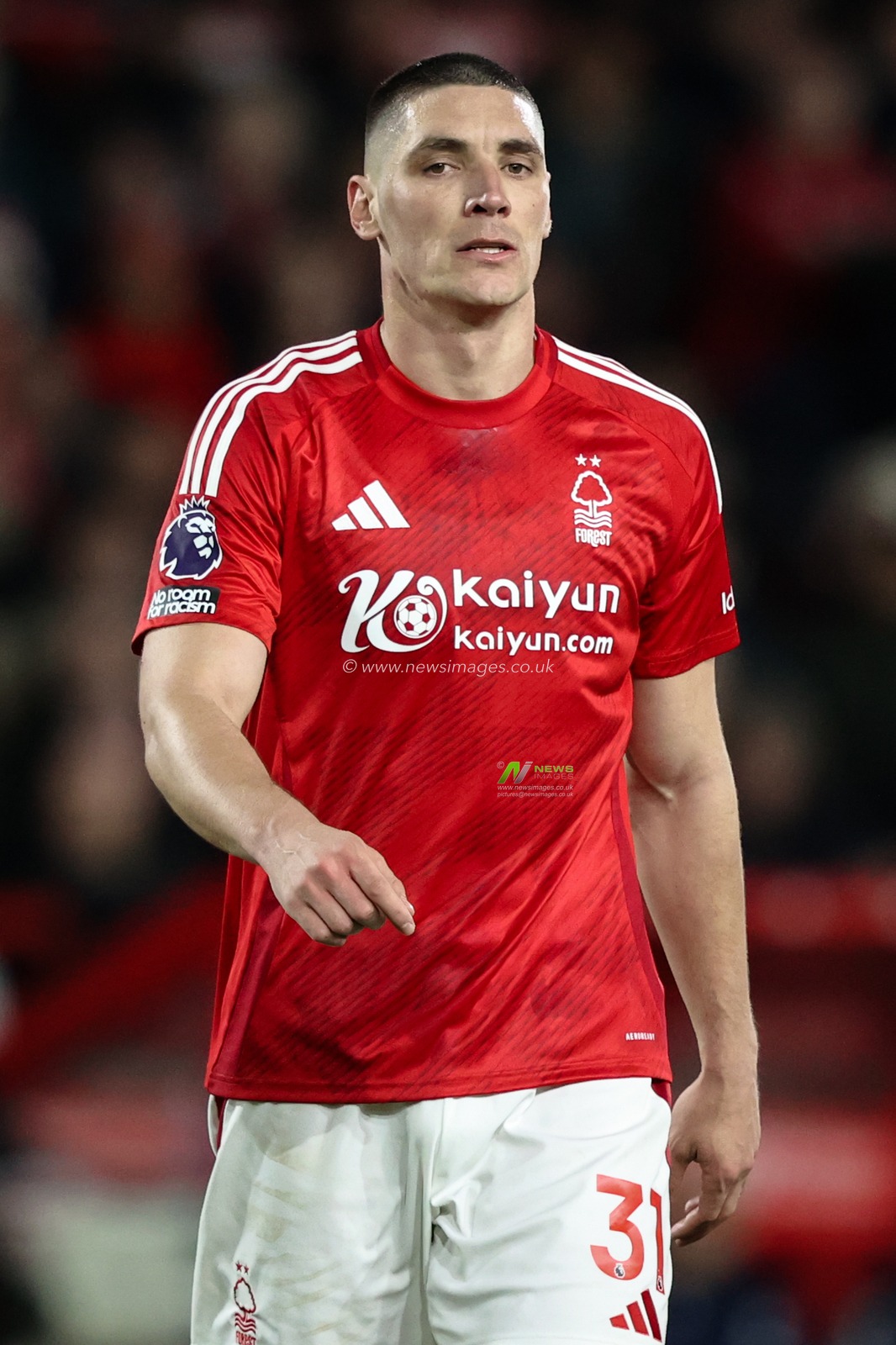 Nikola MilenkoviÄ‡ of Nottingham Forest during the Premier League match Nottingham Forest vs Arsenal at City Ground, Nottingham, United Kingdom, 26th February 2025

(Photo by Alfie Cosgrove/News Images)