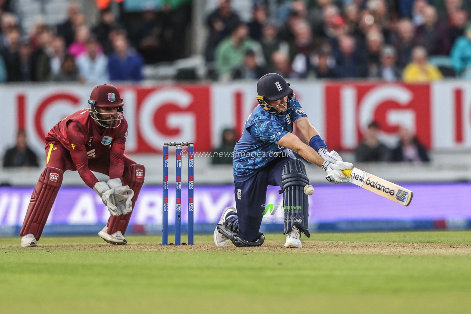 Joe Root of England plays a shot during the 3rd Metro Bank ODI England v West Indies at The Kia Oval, London, United Kingdom, 3rd June 2025

(Photo by Alfie Cosgrove/News Images)