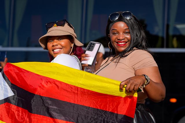 Zimbabwe fans outside the ground during the Nigeria vs Zimbabwe Unity Cup 2026 semi-final match at The Valley in Charlton, London, England on Tuesday, May 26, 2026.