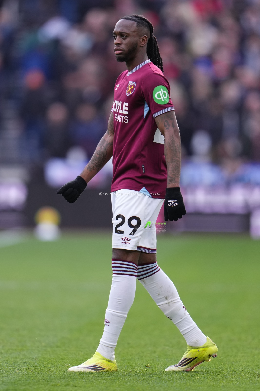 Aaron Wan-Bissaka of West Ham United during the Premier League match West Ham United vs Sunderland at London Stadium, London, United Kingdom, 24th January 2026

(Photo by Harvey Murphy/News Images)