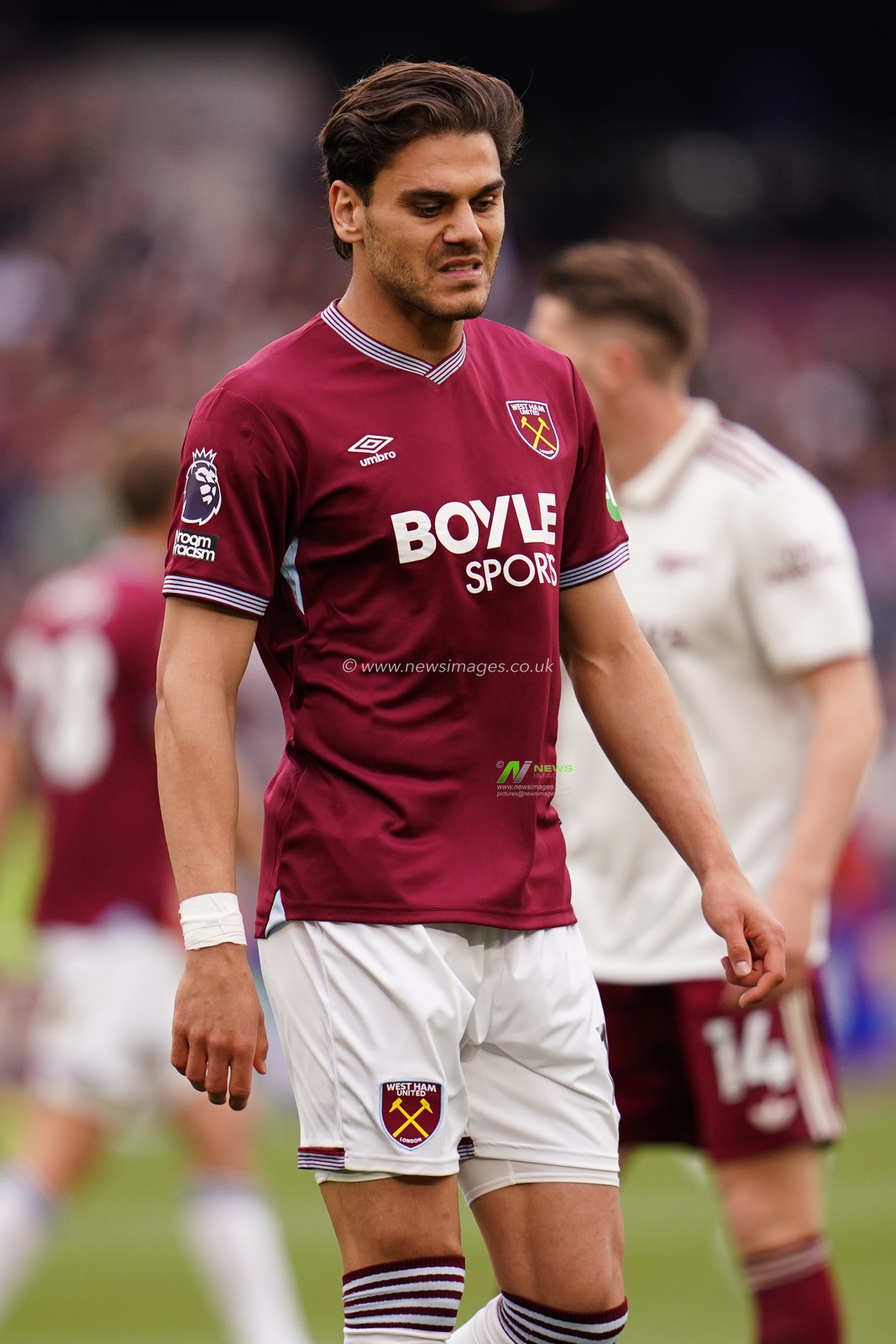 Konstantinos Mavropanos of West Ham United during the Premier League match West Ham United vs Arsenal at London Stadium, London, United Kingdom on 10 May 2026

(Photo by Harvey Murphy/News Images)