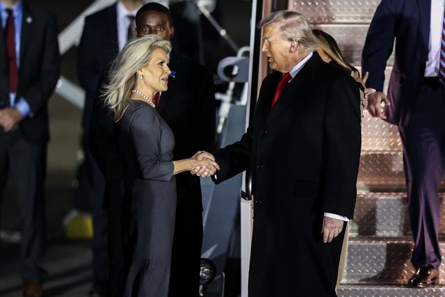 President Donald Trump and First Lady Melania Trump depart the Air Force one during the US President Donald Trump's state visit to the United Kingdom at London Stansted Airport, Stansted, United Kingdom, 16th September 2025

(Photo by Alfie Cosgrove/News Images)