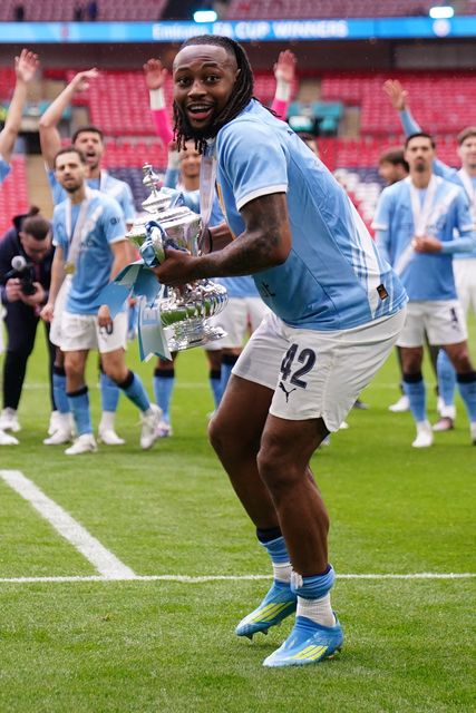 Antoine Semenyo of Manchester City celebrates with Fa cup trophy during the Emirates FA Cup Final match Chelsea vs Manchester City at Wembley Stadium, London, United Kingdom on 16 May 2026

(Photo by Harvey Murphy/News Images)