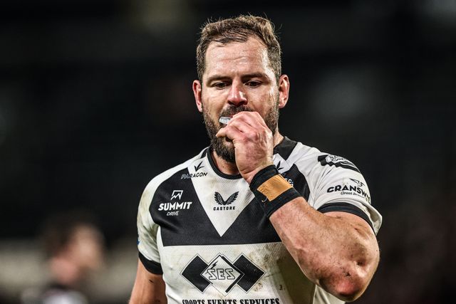 Aidan Sezer of Hull FC during the Betfred Super League round 1 match Hull FC vs Bradford Bulls at MKM Stadium, Hull, United Kingdom on 14 February 2026

(Photo by Alfie Cosgrove/News Images)
