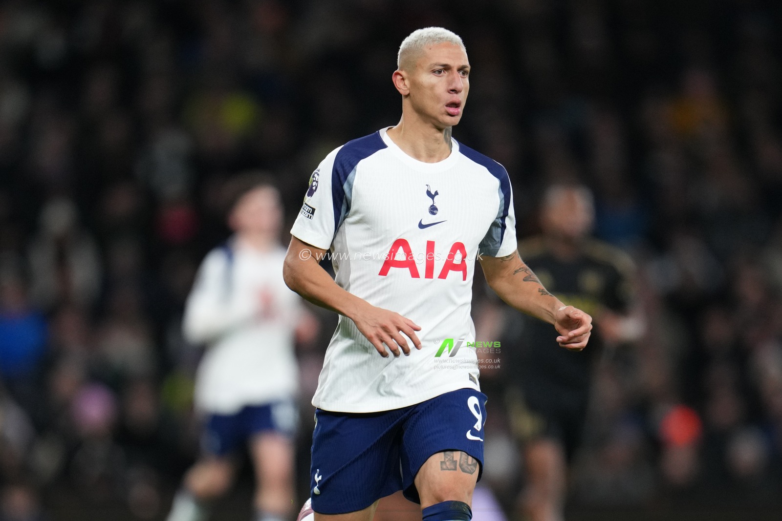 Richarlison of Tottenham Hotspur during the Premier League match Tottenham Hotspur vs Fulham at Tottenham Hotspur Stadium, London, United Kingdom, 29th November 2025

(Photo by Harvey Murphy/News Images)

*** GER AUT SUI OUT ***