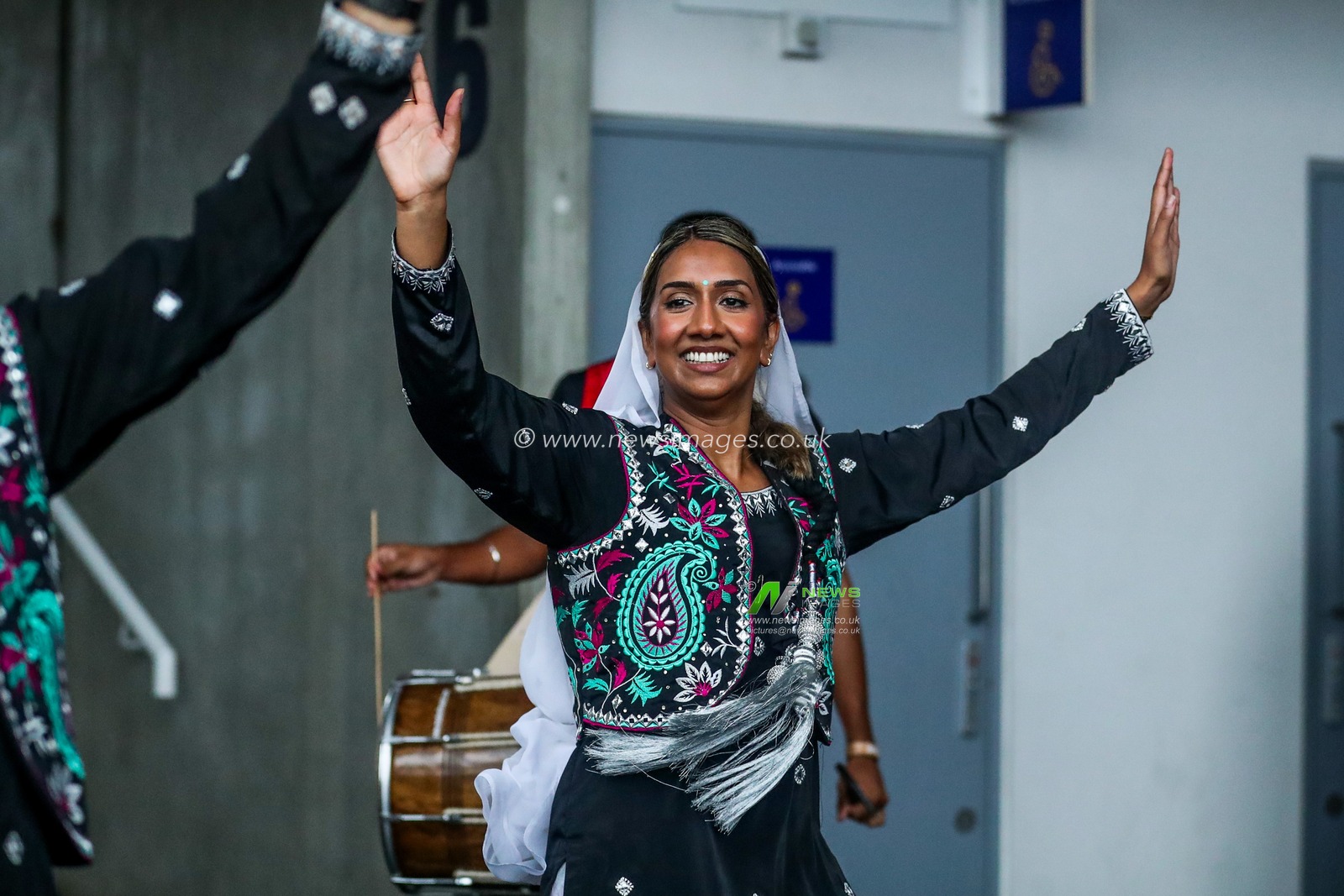 Indian fans perform in the concourse at Lords prior to the 2nd Metro Bank One Day International England Women v India Women at Lords, London, United Kingdom, 19th July 2025

(Photo by Izzy Poles/News Images)