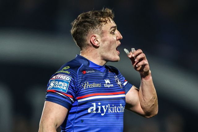 Jake Trueman of Wakefield Trinity during the Betfred Super League round 5 match Wakefield Trinity vs Leigh Leopards at DIY Kitchens Stadium, Wakefield, United Kingdom on 20 March 2026

(Photo by Alfie Cosgrove/News Images)