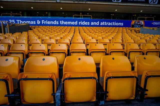 A general view of the seats during the Premier League match Wolverhampton Wanderers vs Tottenham Hotspur at Molineux, Wolverhampton, United Kingdom on 25 April 2026

(Photo by Maynard Manyowa/News Images)