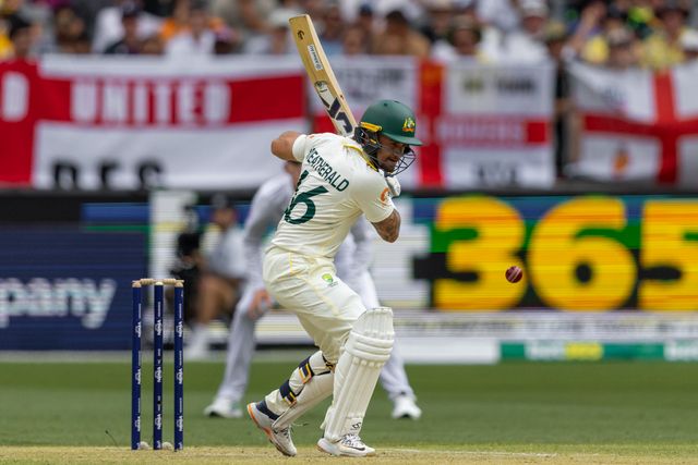 Jake Weatherald of Australia leaves the ball during the NRMA Insurance Ashes First Test Day 2 Australia vs England at Optus Stadium, Perth, Australia, 22nd November 2025

(Photo by Santanu Banik/News Images)

*** GER AUT SUI OUT ***