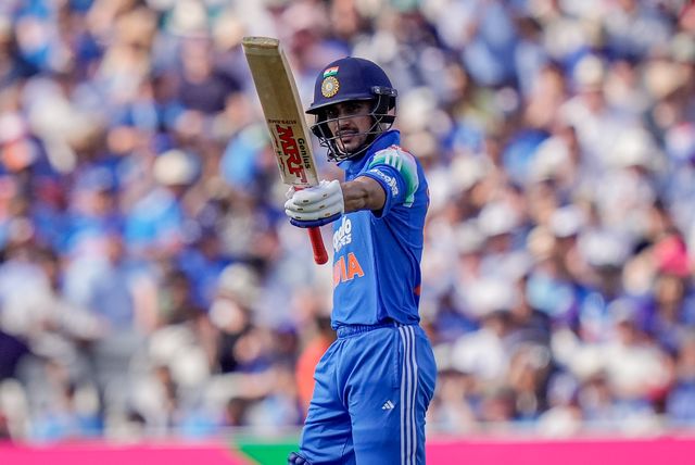 India captain Shubman Gill celebrates a half century  during the 1st Metro Bank ODI match England vs India at Edgbaston, Birmingham, United Kingdom on 14 July 2026

(Photo by Maynard Manyowa/News Images)