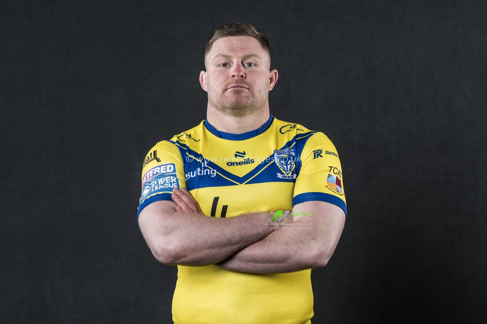 Luke Yates in the Home kit during the Warrington Wolves Team media day at Warrington wolves training centre, Warrington, United Kingdom, 16th January 2025

(Photo by Craig Thomas/News Images)