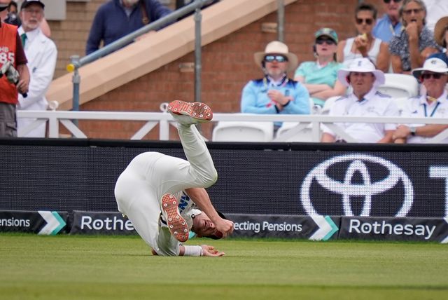 Nathan Smith of New Zealand takes a catch to dismiss Jamie Smith of England during the 3rd Rothesay Test Match Day 5 match England vs New Zealand at Trent Bridge, Nottingham, United Kingdom on 29 June 2026

(Photo by Maynard Manyowa/News Images)