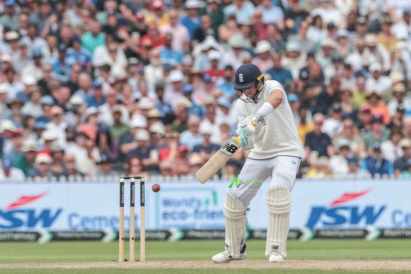 Joe Root of England hits the ball for one run and becomes the second highest test match run scorer of all time during the 4th Rothesay Test Match match Day 3 England vs India at Old Trafford Cricket Ground, Manchester, United Kingdom, 25th July 2025

(Photo by Mark Cosgrove/News Images)