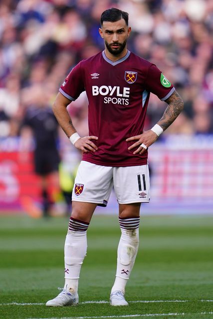 Valentin Castellanos of West Ham United during the Emirates FA Cup Quarter-Final match West Ham United vs Leeds United at London Stadium, London, United Kingdom on 04 April 2026

(Photo by Harvey Murphy/News Images)