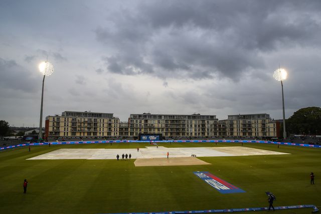 A general view of the Seat Unique Stadium with the rain covers on as rain falls during the Fifth Metro Bank One Day International match England vs Australia at Seat Unique Stadium, Bristol, United Kingdom, 29th September 2024

(Photo by Gareth Evans/News Images)